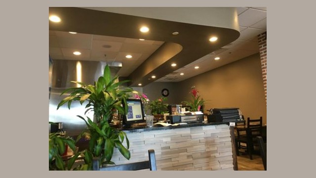 Inside, the restaurant has modern and classy decor.