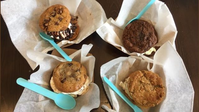 A variety of ice cream sandwiches