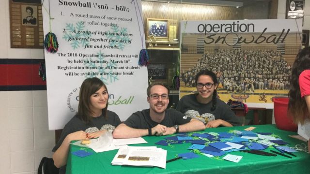 Operation Snowball, a club that believes in everyone’s capacity to positively influence others, had a table managed by (from left) Amber Nicholson, ‘18; Colin Witt, ‘18; and Kelly Guagenti, ‘19. “There's a stigma about mental health that makes the people experiencing issues into a bad person. As a person that has experienced depression, I can say that my own experiences have made me a stronger, better person,” Witt said. Nicholson added, “It's hard to see that mental illnesses happen inside. Be kind to everyone."