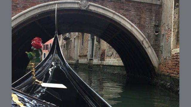 View from a gondola in Venice