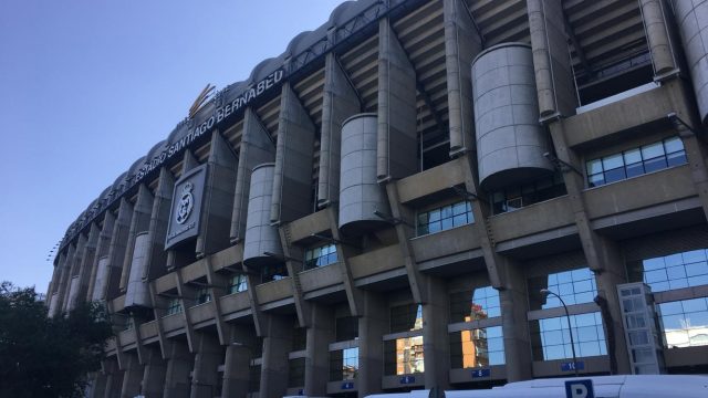 The outside of the Santiago Bernaéu Stadium