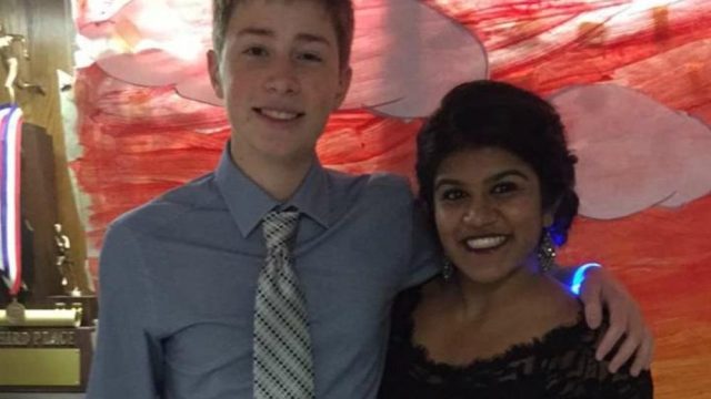 Graham (left) and Niva Patel(right), ‘19, pose for a photo.