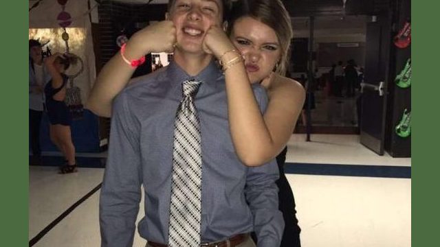 Graham and Maddy Stitzel, ‘19, pose for a goofy picture.