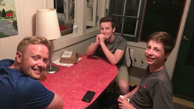Graham (right) with his brothers: Sean Fath (left) and Colin Fath (middle).