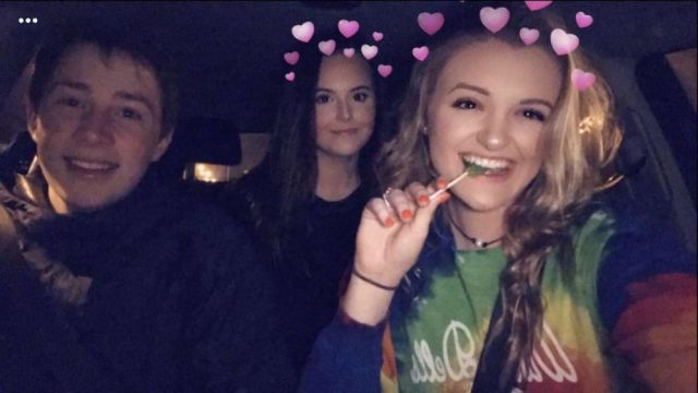 Graham (left) with his friends Lexxi Coleman (middle), ‘19, and Maddy Stitzel (right), ‘19.