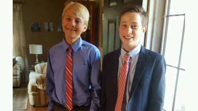 Ted Gross (left), ‘19, and Graham (right) pose for a homecoming photo.