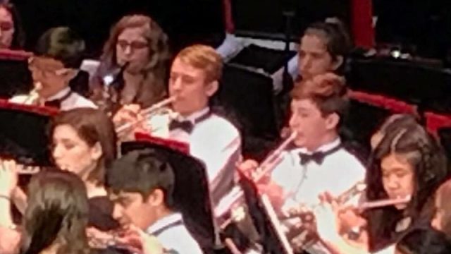 Ted Gross, ‘19, and Graham at a band concert.