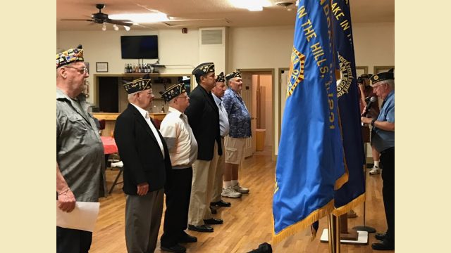 Schwartz during his installation to become commander of the Lake in the Hills American Legion Post 1231 in 2019. (Photo courtesy of Vivian Nordmeyer)