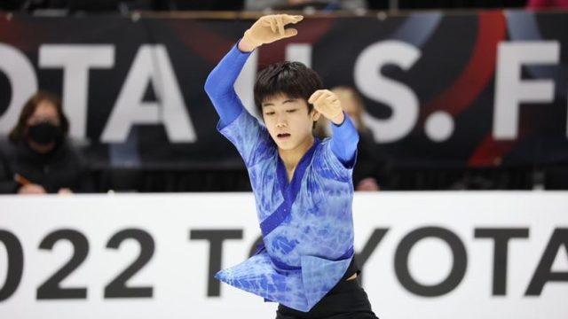 Shinohara on the ice during the free skate program at Nationals. Photo courtesy of Taira Shinohara.