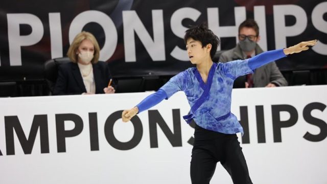 Shinohara glides into seventh place at Nationals. Photo courtesy of Taira Shinohara.