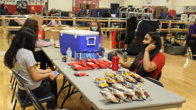 A snack table was set up for donors to relax after giving blood and to raise their sugar levels.