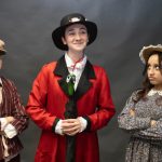 Michael (Liam Hamm, ‘28), Mary Poppins (Maya Cronfel, ‘25) and Jane (Bailey Rhyse, ‘27)